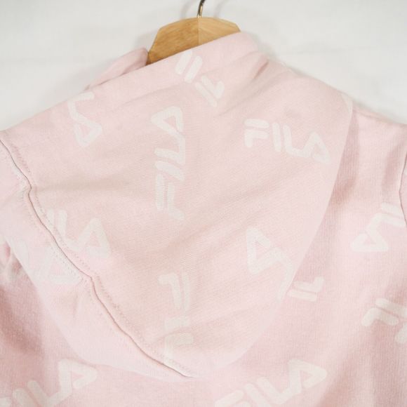 Fila Kids Pastel Pink Hoodie with Fila Logo in Blue & White Graphic Size 2T - Picture 10 of 14